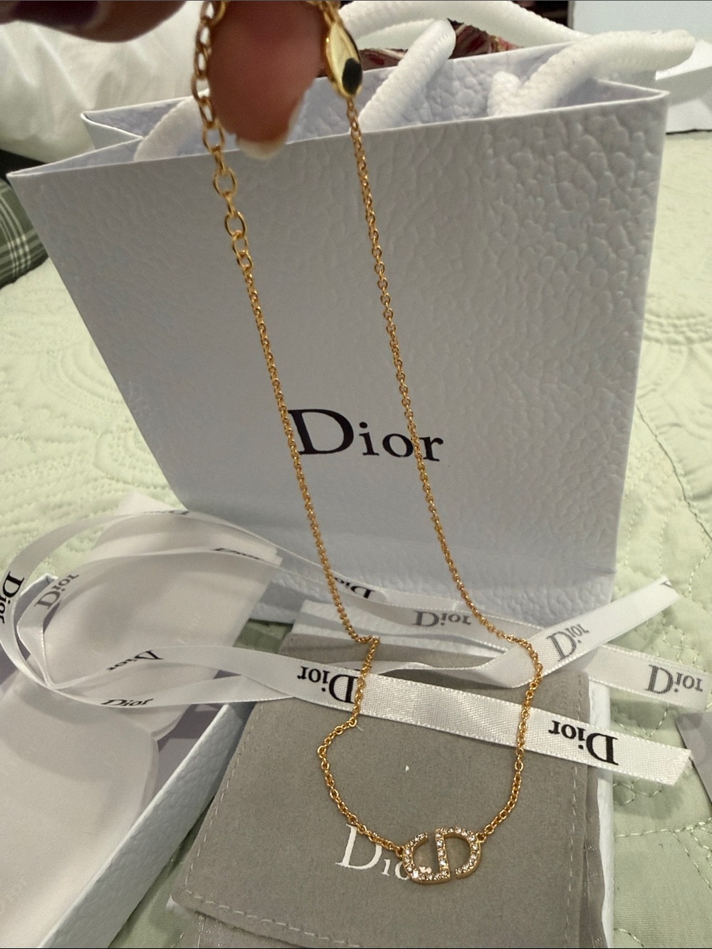 Fashion Gold CD Logo Pendant Necklace with Chain - Picture 4 of 5